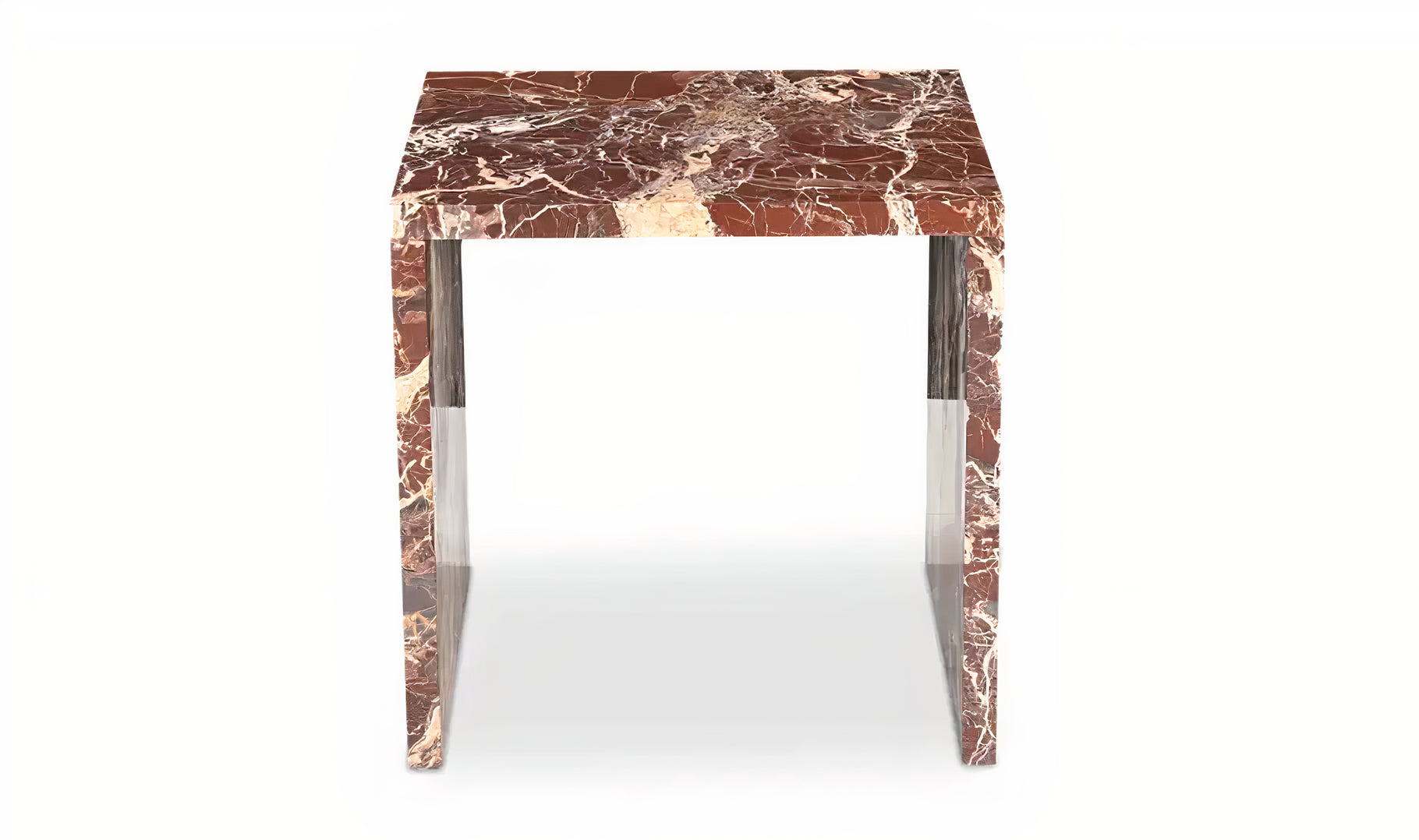 Rosa Accent Table Rosso Levanto Marble - Image 1