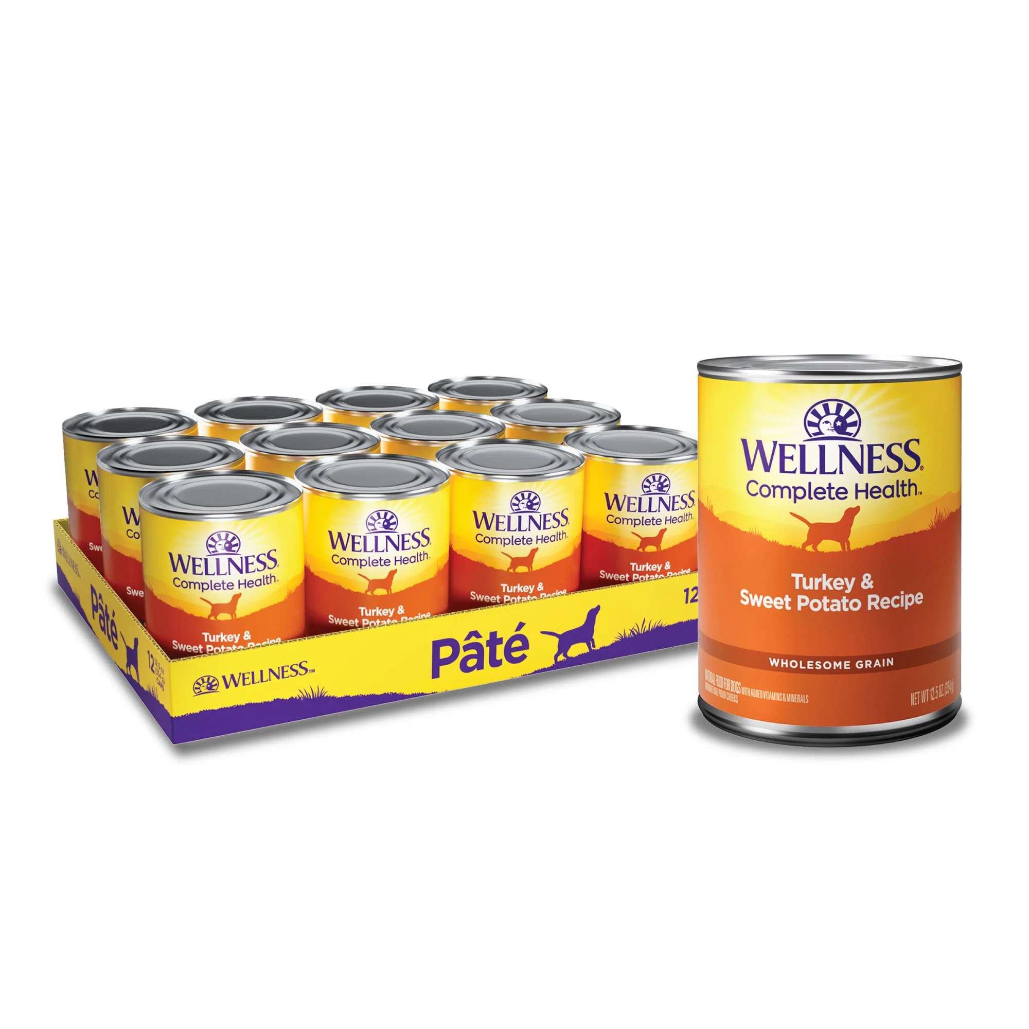 Wellness Complete Health Natural Wet Canned Dog Food Turkey & Sweet Potato 12.5oz Can - Image 1