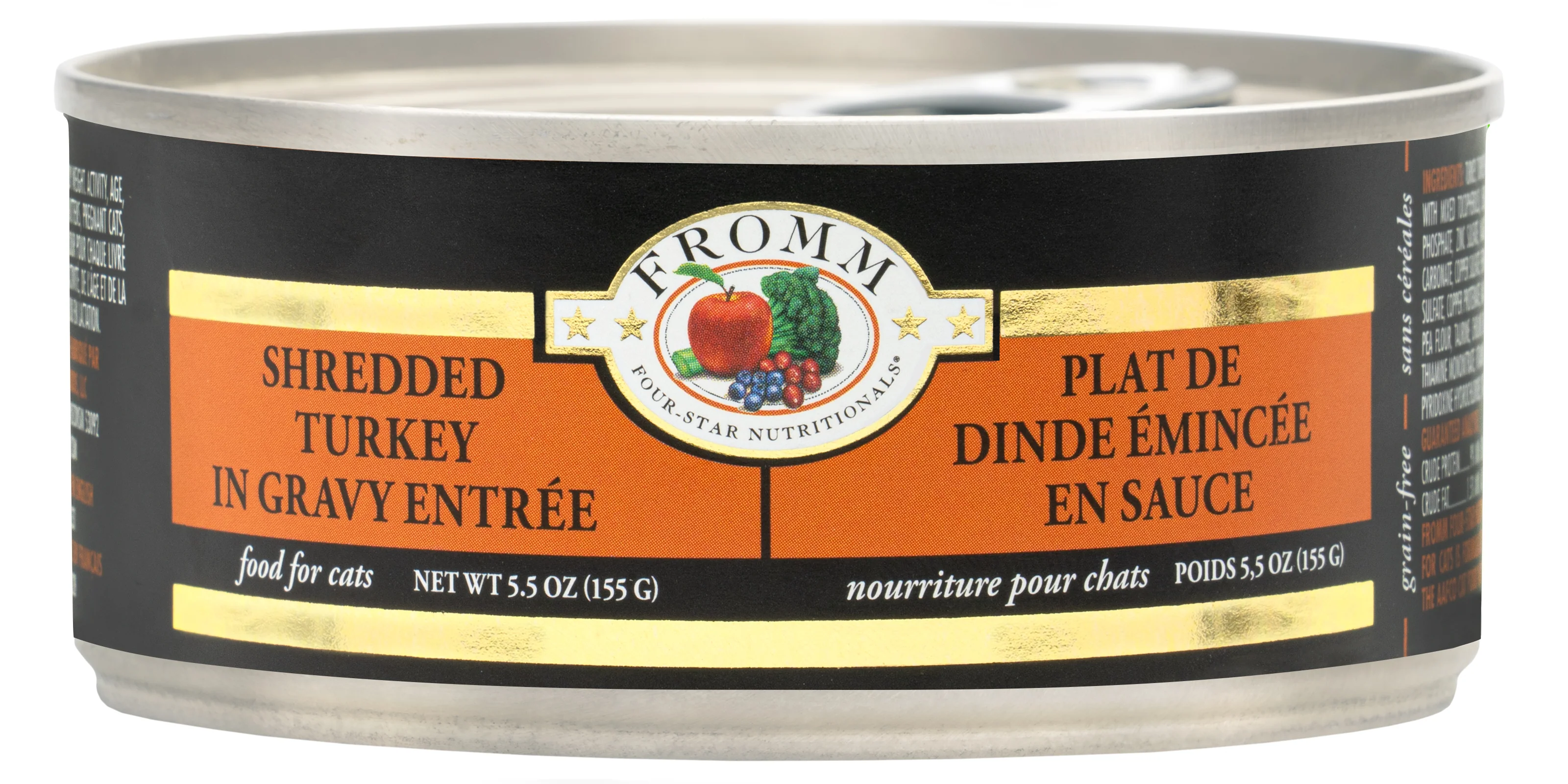 Fromm Four-Star Nutritionals® Shredded Turkey in Gravy Entrée Food for Cats 5.5 oz - Image 1