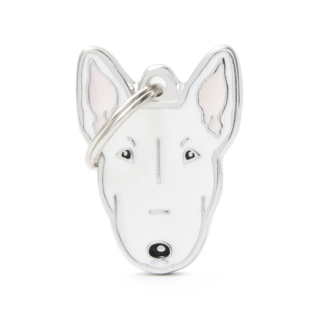 My Family ID Friends White Bull Terrier ID Tag - Image 1