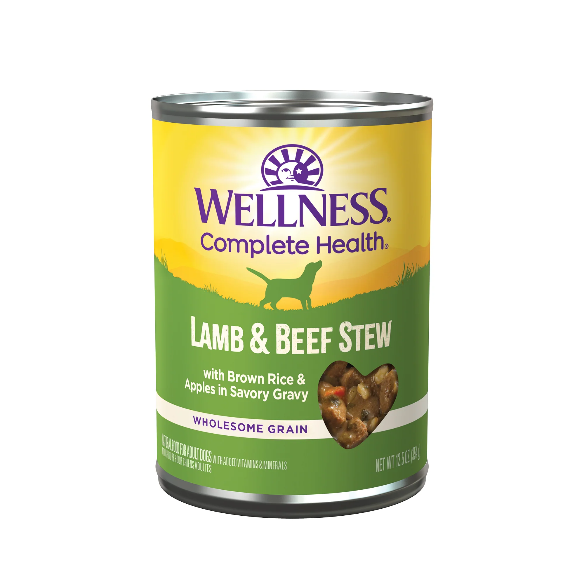 Wellness Thick & Chunky Natural Canned Dog Food Lamb & Beef Stew 12.5oz Can - Image 1