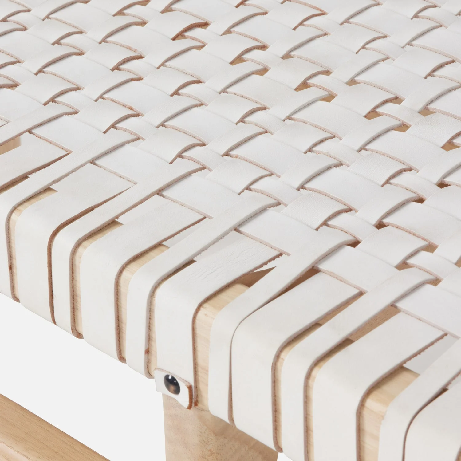 Darby Leather Wood Bench - Image 3