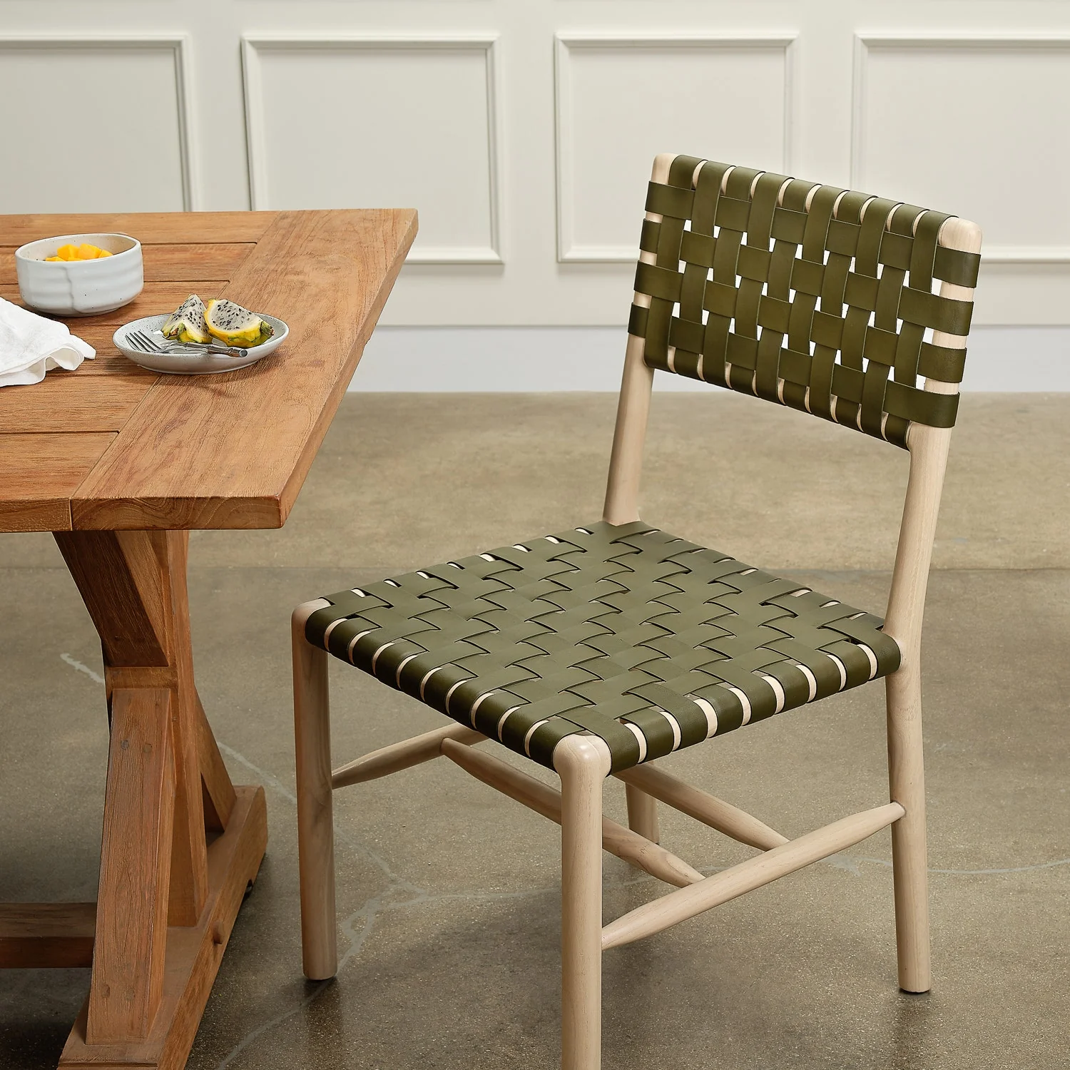 Olive Mindi Wood Dining Chair - Image 2