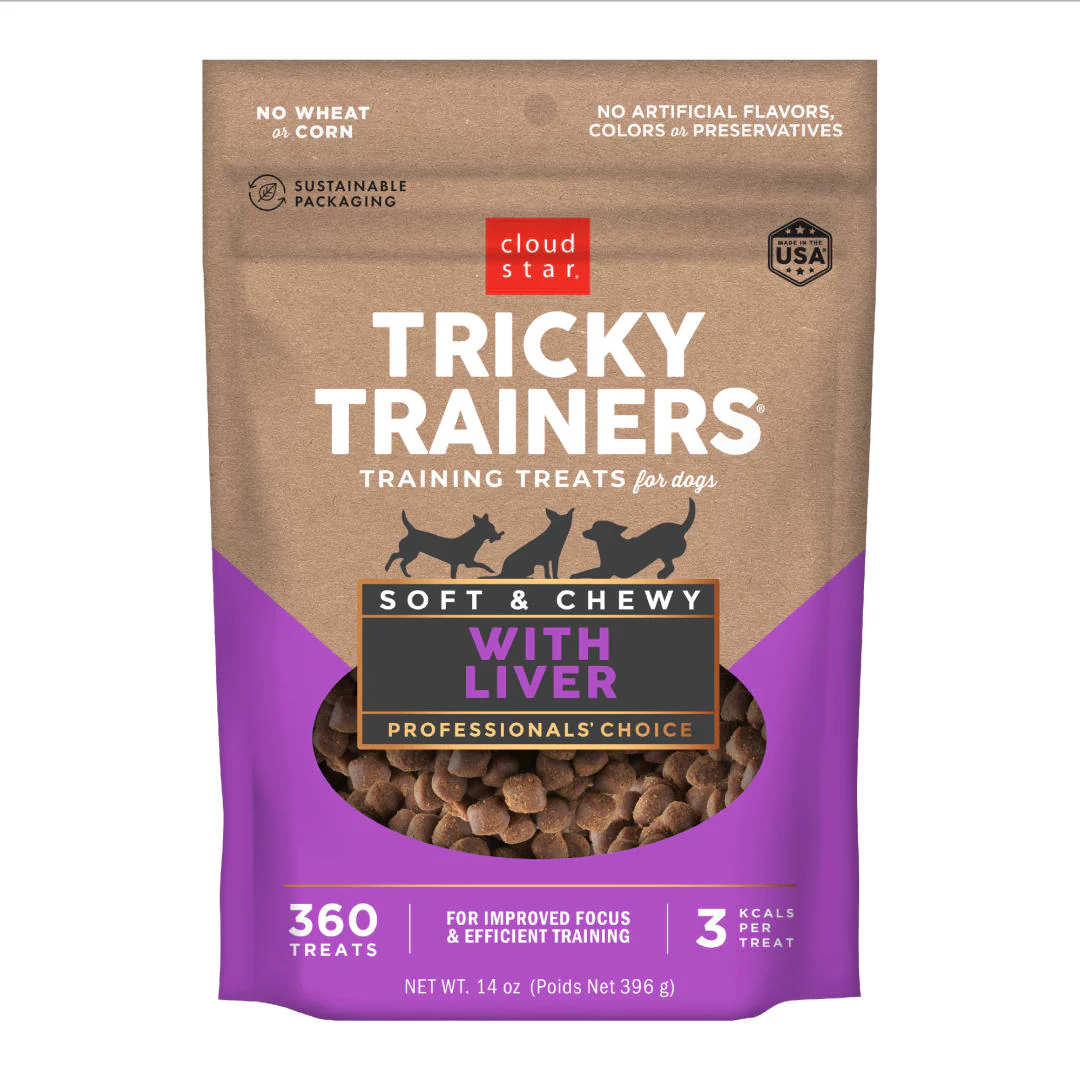 Cloud Star Tricky Trainers Soft & Chewy Dog Treats, Liver, 14 oz. Pouch - Image 1