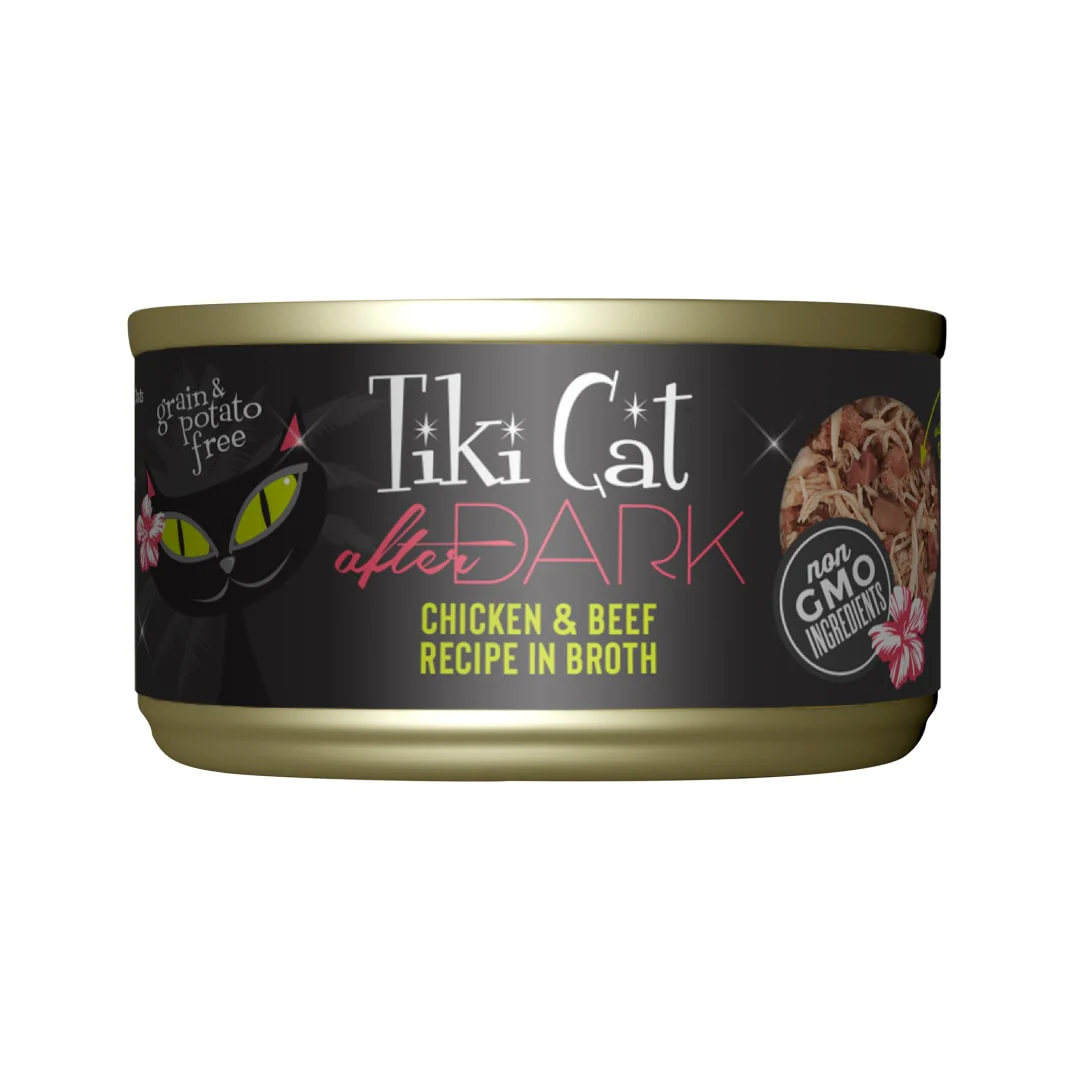Tiki Cat After Dark Wet Cat Food Chicken & Beef 2.8oz Can - Image 1