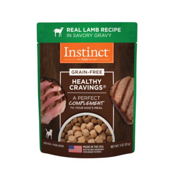 Instinct Healthy Cravings Grain-Free Real Lamb Recipe Wet Dog Food Topper 3oz Pouch - Image 1