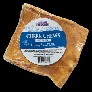 Health Extension Natural Cheek Chew Hard Dog Chew, Peanut Butter - Image 1