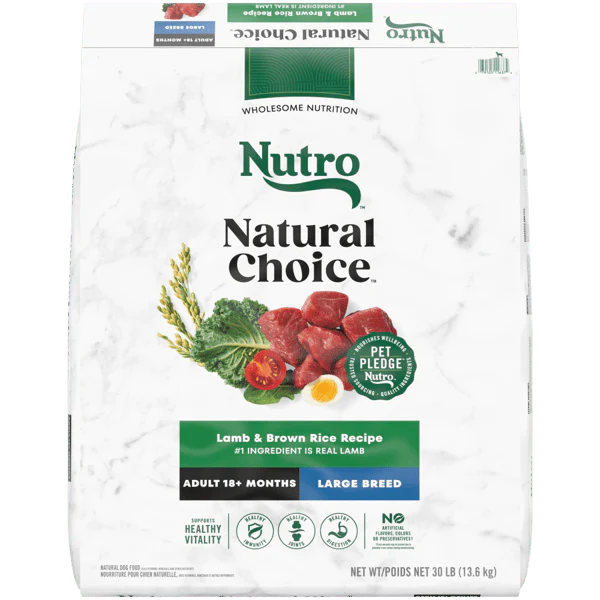 Nutro Natural Choice Dry Dog Food Large Breed Adult Lamb & Brown Rice Recipe 30lb bag - Image 1