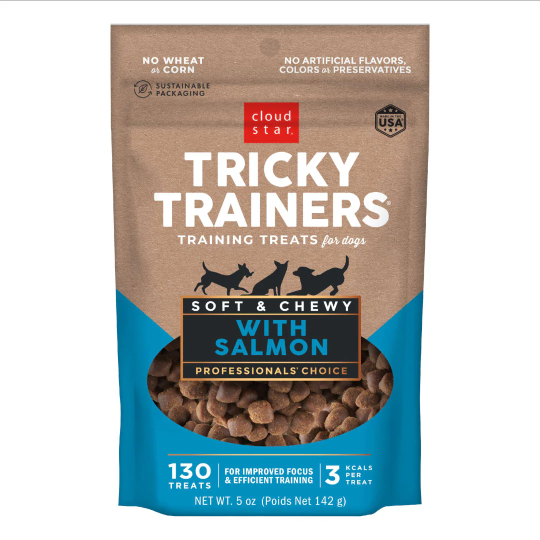Cloud Star Tricky Trainers Chewy Dog Treats, Salmon, 5 oz. Pouch - Image 1