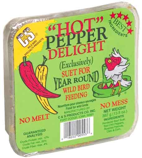 C&S Suet for wild Birds 11oz  Hot Pepper Delight - Image 1