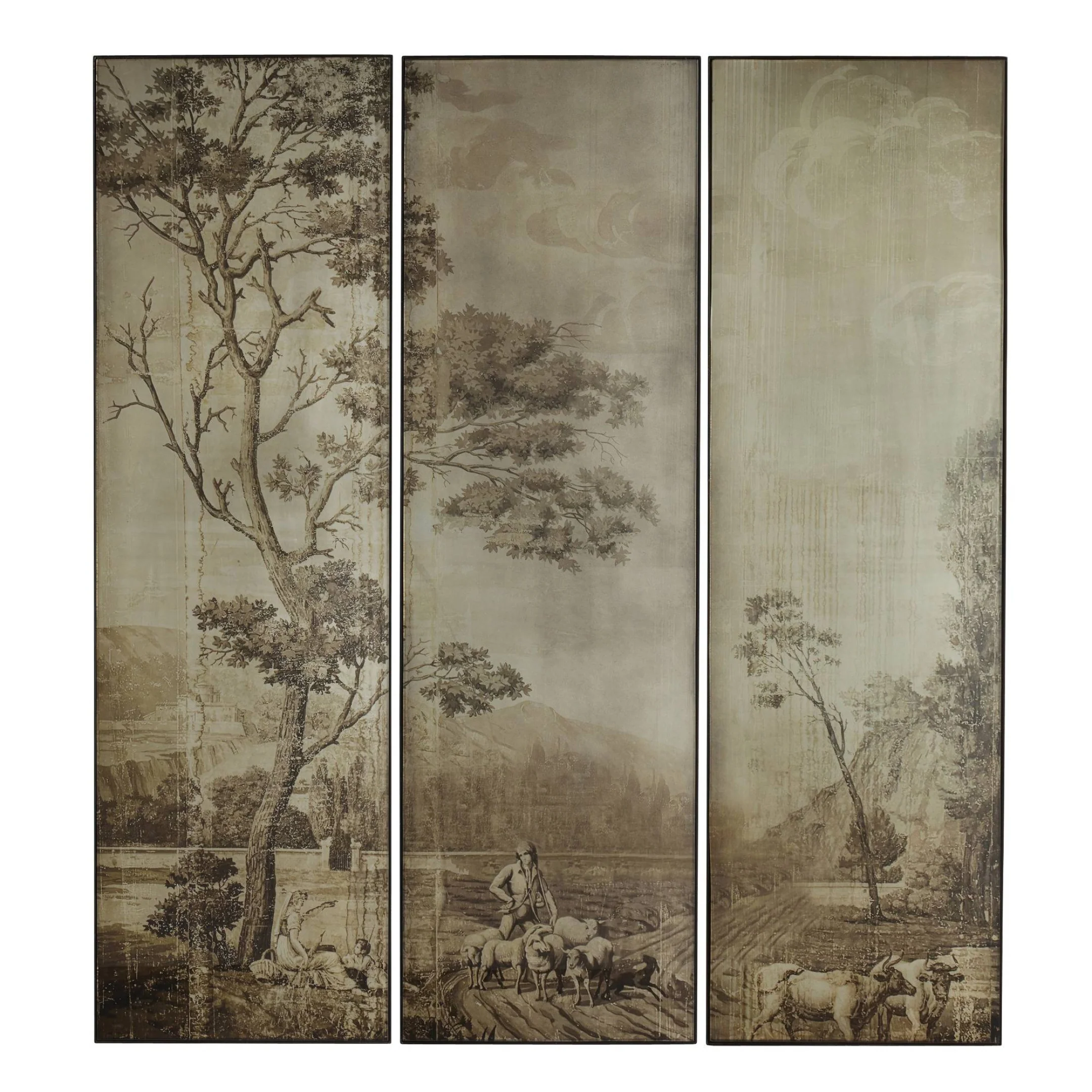 Tapestry Wall Plaques, Set of 3 - Image 1
