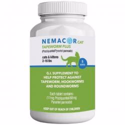 Nemacor Cat Tapeworm Plus Dewormer for Cats & Kittens 2-16 lb  5ct - Image 1
