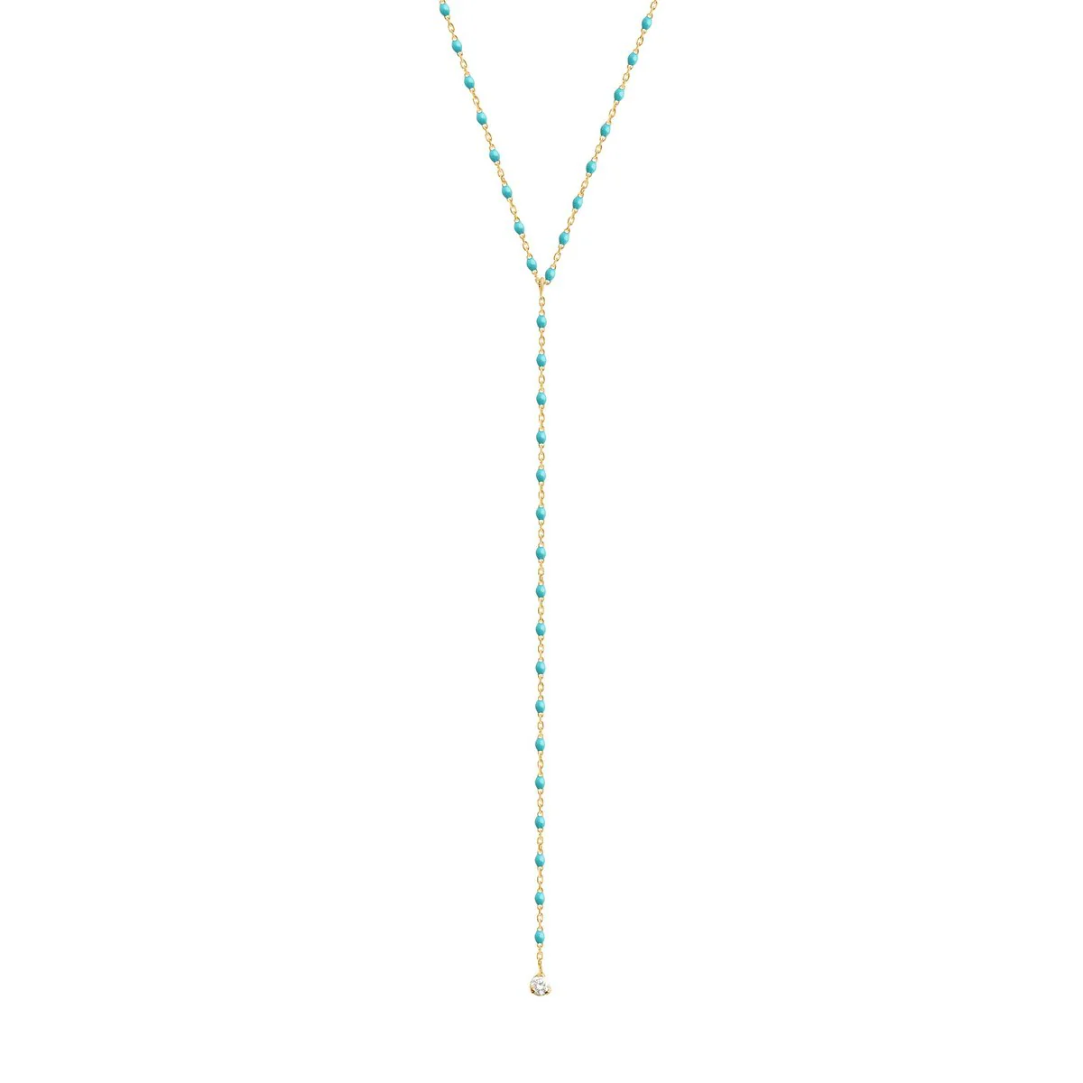 gigiCLOZEAU 20″ Party Necklace Diamond 0.04 ct – Turquoise Green