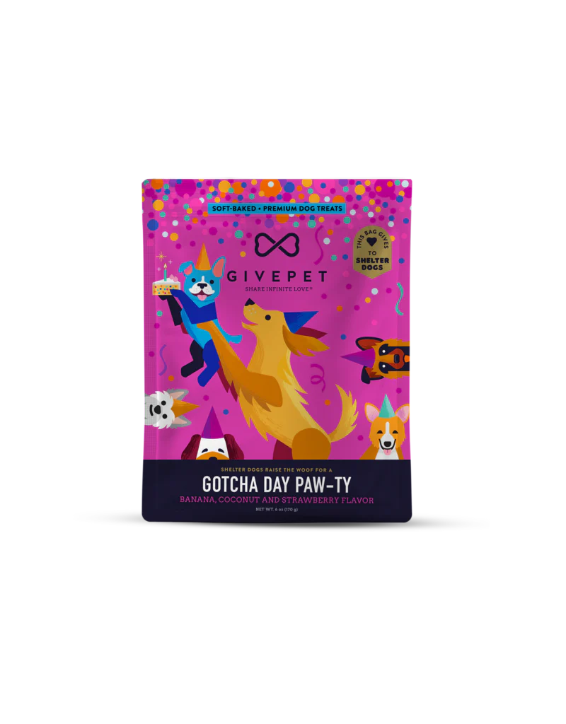 GivePet Soft & Chewy Dog Treats Gotcha Day Paw-Ty 6oz - Image 1