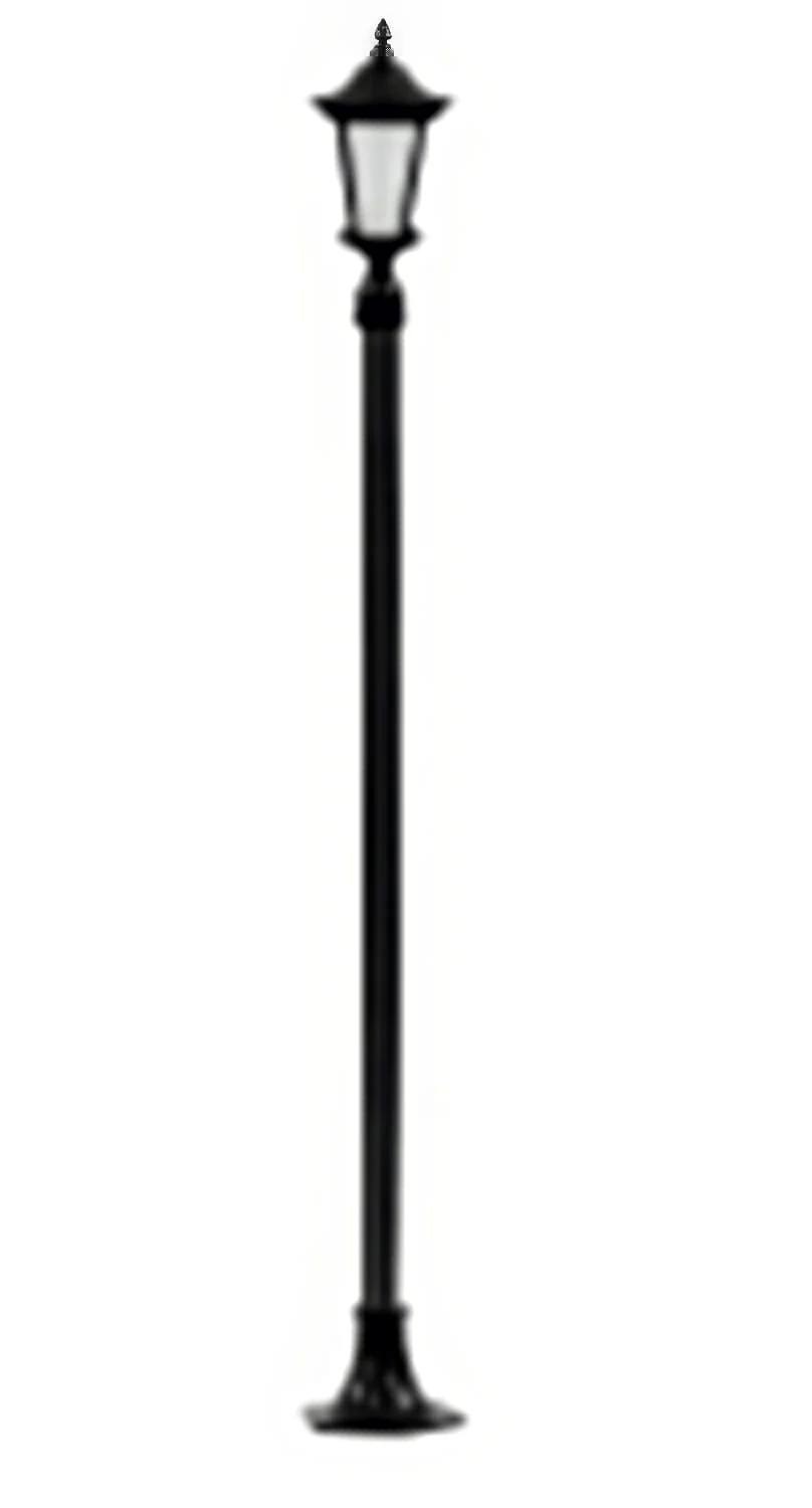 Dabmar Lighting GM1121-L18-65K Cast Alum 1 Post Top Fixture Pole + Base 120V E26 LED 18W 65K - Image 1