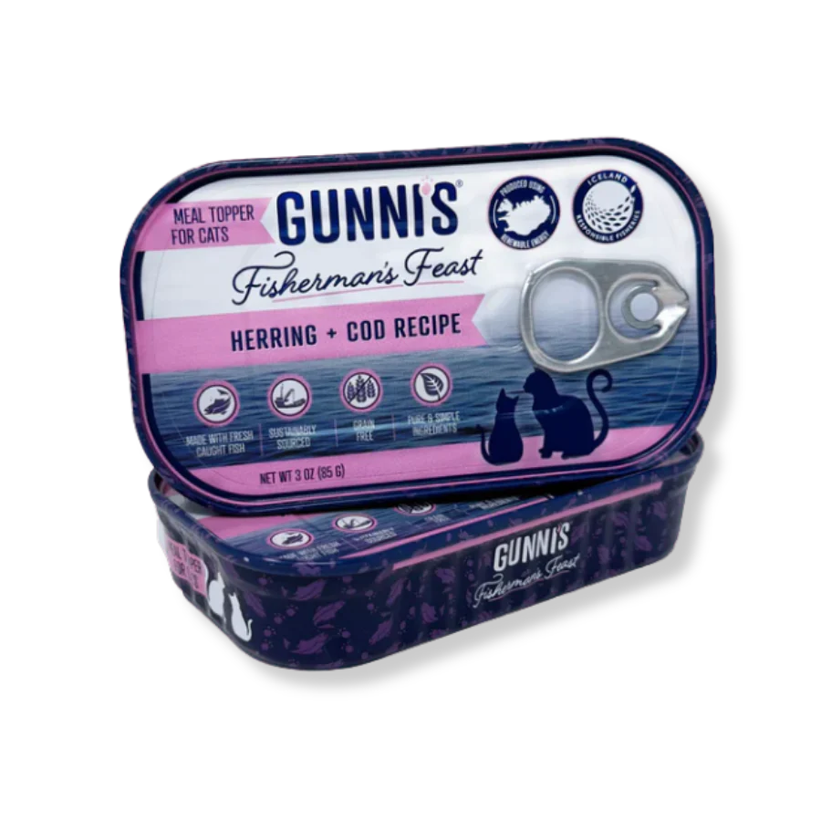 Gunnis Pet Herring and Cod Food Topper for Cats 3oz - Image 1