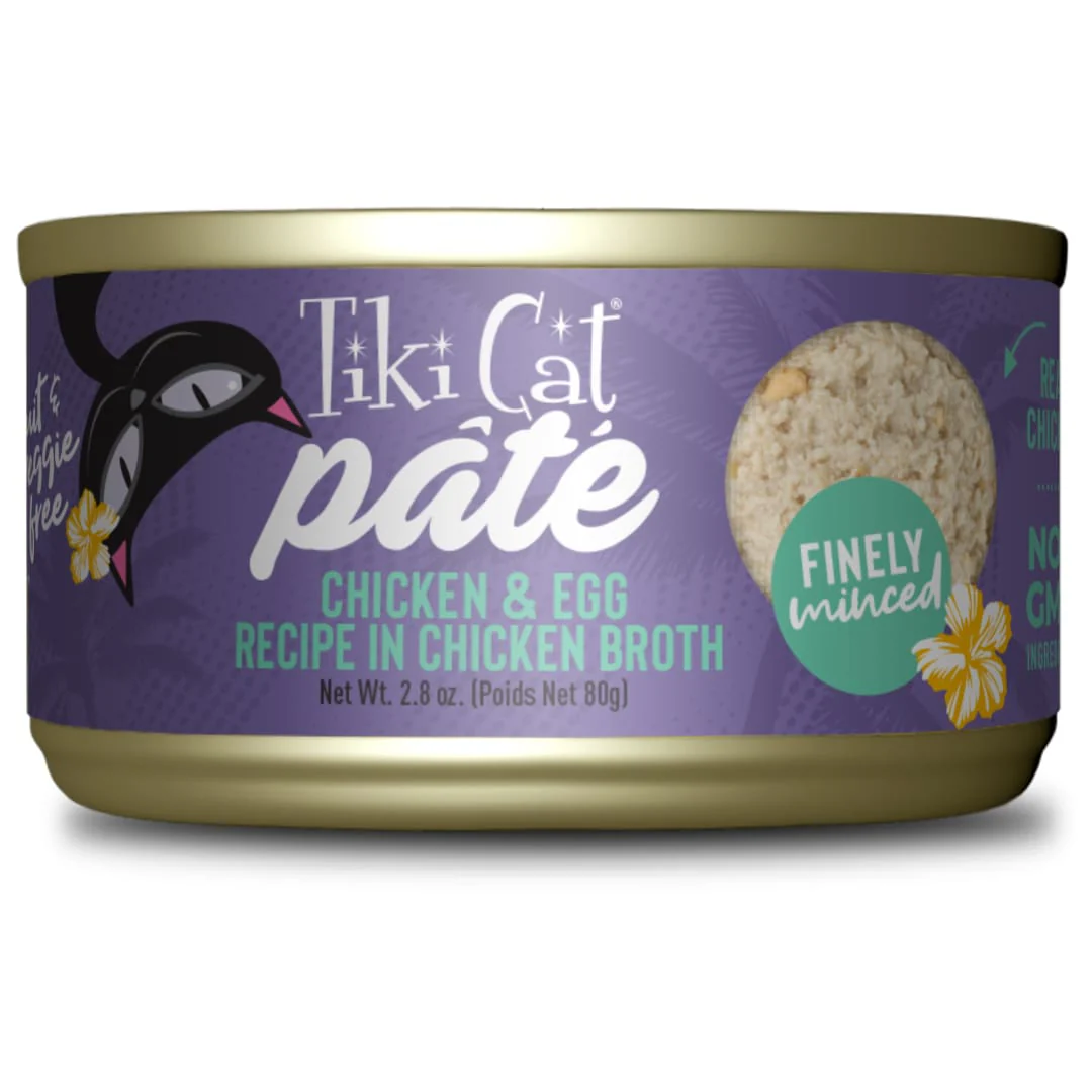 Tiki Cat Luau Pâté Wet Cat Food, Chicken & Egg, 2.8 oz. Can - Image 1