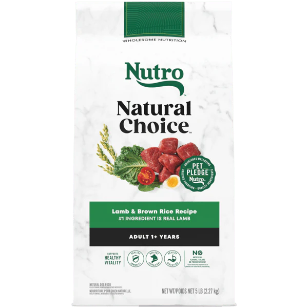 Nutro Natural Choice Dry Dog Food Adult Lamb & Brown Rice Recipe 5lb Bag - Image 1