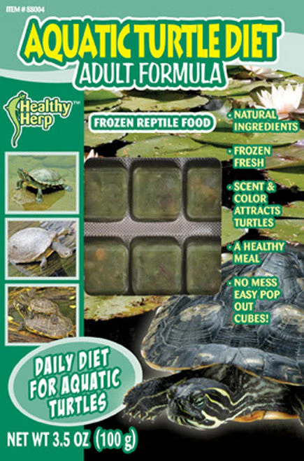 San Francisco Bay Frozen Aquatic Healthy Herp Aquatic Turtle Diet Adult Formula Frozen Reptile Food 3.5 oz