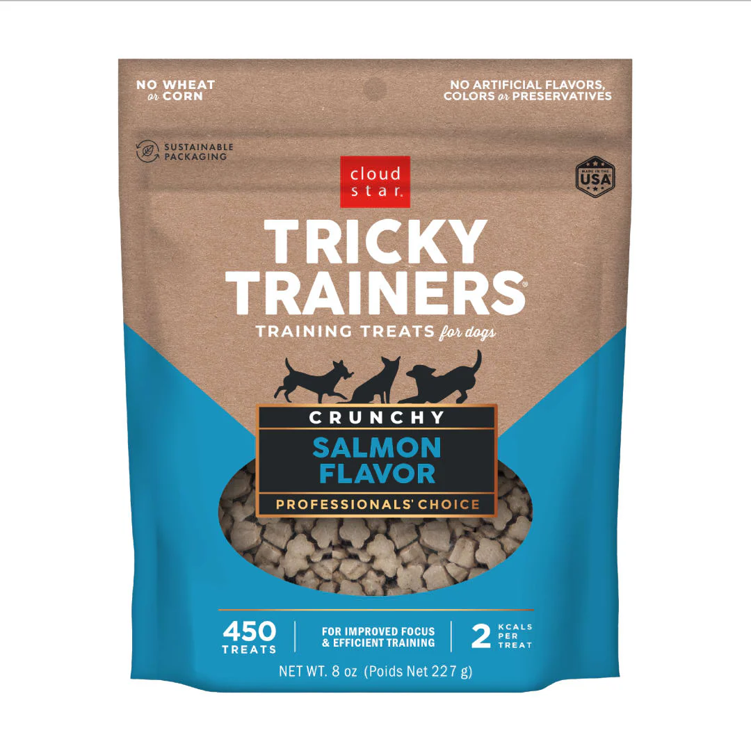 Cloud Star Tricky Trainers Crunchy Dog Treats, Salmon, 8 oz. Pouch - Image 1