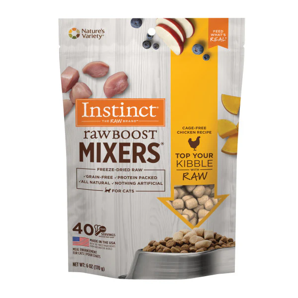 Instinct Freeze-Dried Raw Boost Mixers Grain-Free Chicken Recipe Freeze-Dried Cat Food Topper 6oz Bag - Image 1