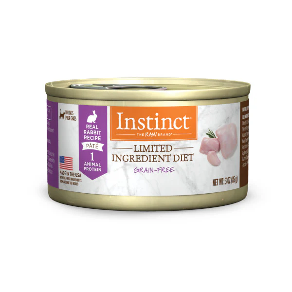 Instinct Limited Ingredient Diet Grain-Free Pate Real Rabbit Recipe Canned Cat Food 3oz Can - Image 1
