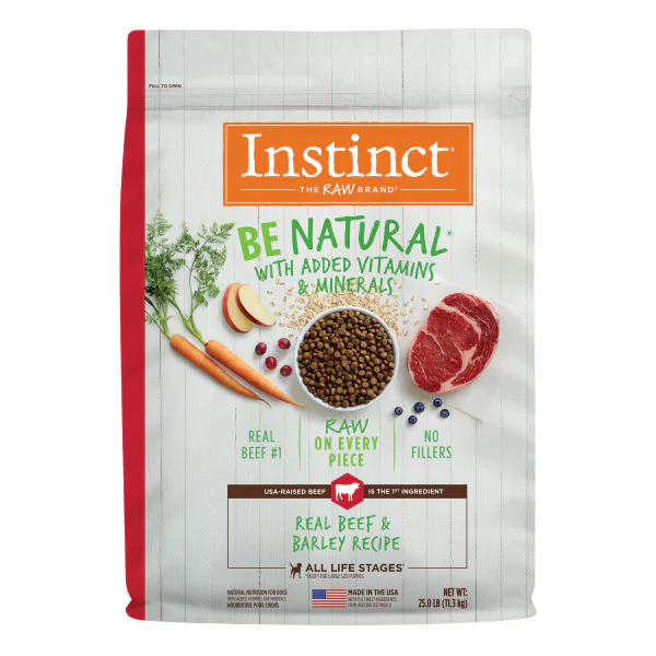Instinct Be Natural Real Beef & Barley Recipe Dry Dog Food 25lb Bag - Image 1