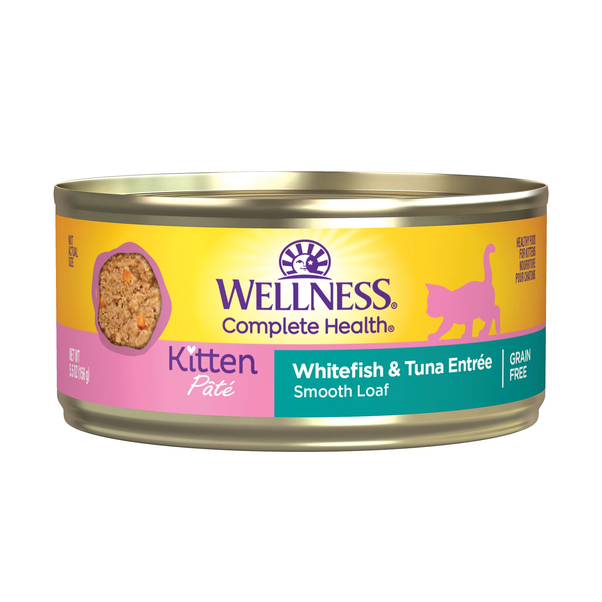 Wellness Complete Health Kitten Canned Wet Cat Food Whitefish & Tuna Entrée 5.5 oz - Image 1