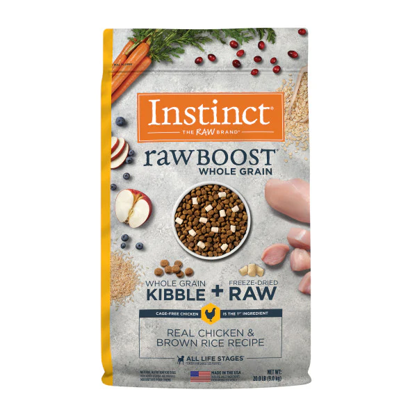 Instinct Raw Boost Whole Grain Real Chicken & Brown Rice Recipe Dry Dog Food 20lb Bag - Image 1