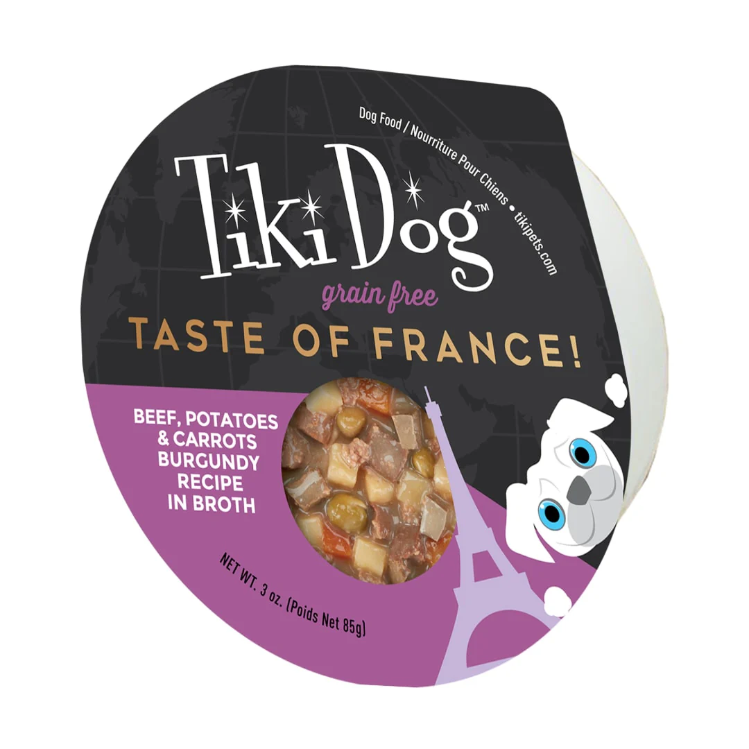 Tiki Dog Taste of the World Wet Dog Food France Beef Potatoes & Carrots 3oz Cup - Image 1