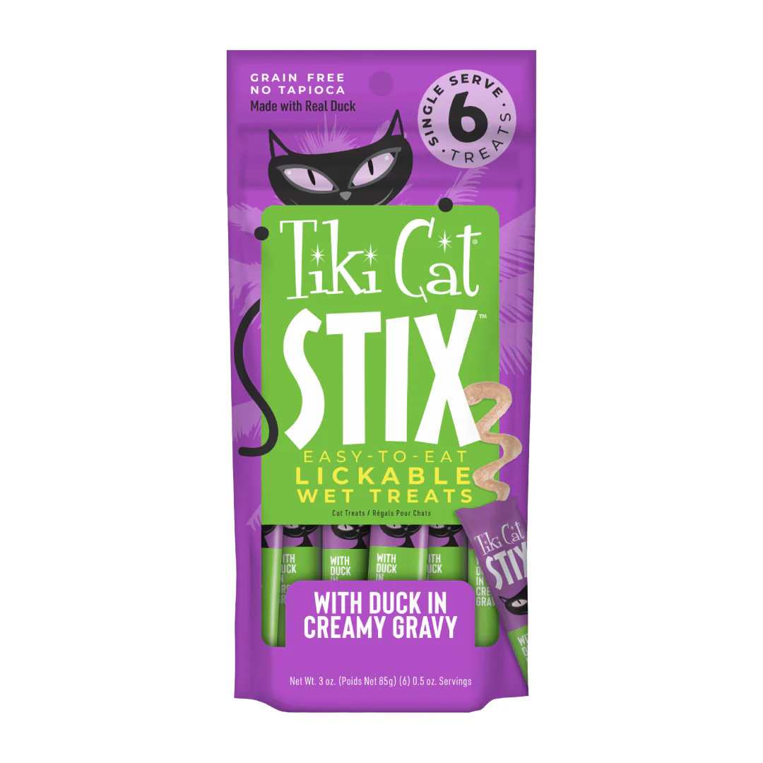 Tiki Cat Stix Wet Cat Treats Duck 3oz Pouch - Image 1