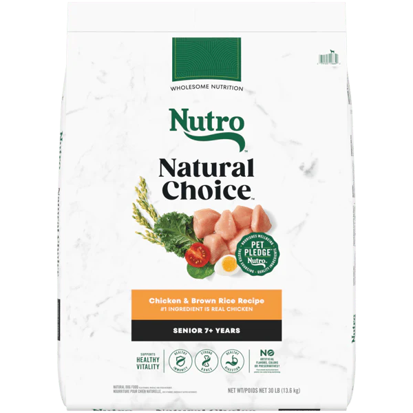 Nutro Natural Choice Dry Dog Food Senior Chicken & Brown Rice Recipe 30lb bag - Image 1