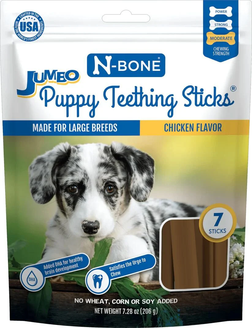 N-Bone Jumbo Puppy Teething Sticks 7 Ct - Image 1