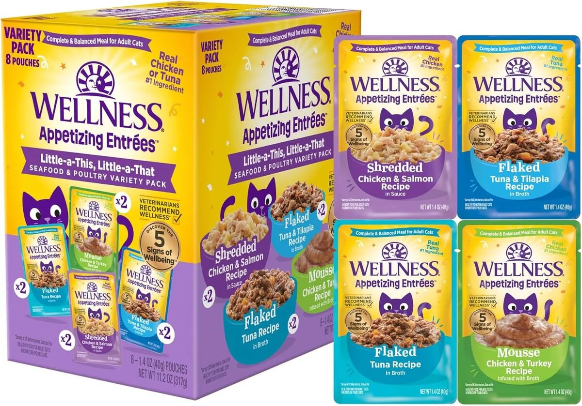 Appetizing Entrees Seafood & Poultry Variety Pack Wet Cat Food – 1.4 oz 8-Pack