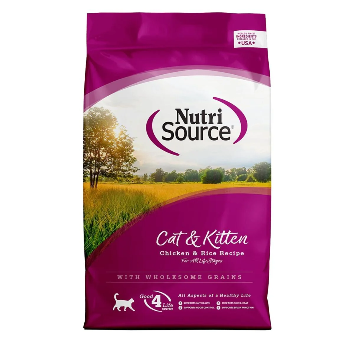 Nutrisource Cat & Kitten Chicken & Rice Recipe Cat Food 12lb bag - Image 1