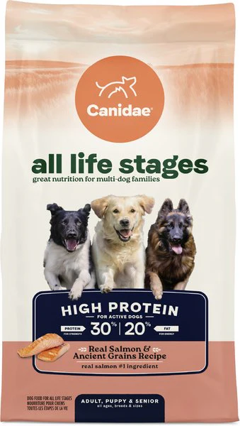CANIDAE All Life Stages Salmon Recipe High Protein Dry Dog Food, 4lb bag - Image 1