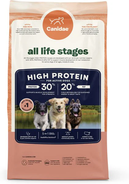CANIDAE All Life Stages Salmon Recipe High Protein Dry Dog Food, 27lb bag - Image 1
