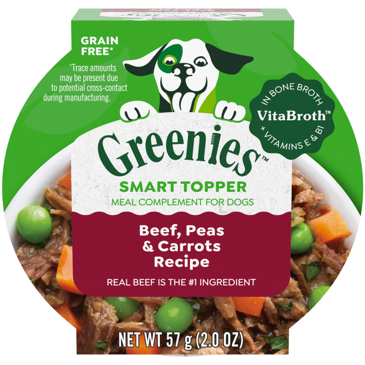 Greenies Smart Topper Meal Topper for Dogs Beef, Peas & Carrots 2oz - Image 1