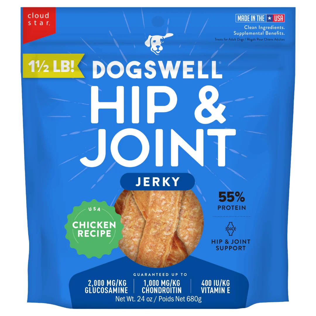 Dogswell Hip & Joint Jerky Dog Treats, Chicken Breast, 24 oz. Pouch - Image 1