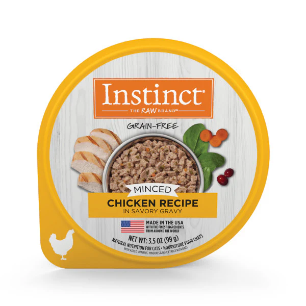 Instinct Grain-Free Minced Recipe with Real Chicken Wet Cat Food Cups 3.5oz Cup - Image 1