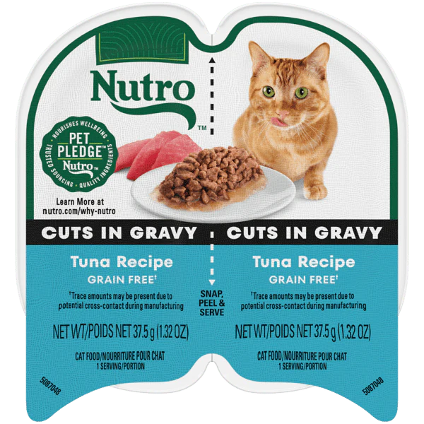 Nutro Wet Cat Food 2.6oz portion cup Tuna Recipe Cuts in Gravy - Image 1
