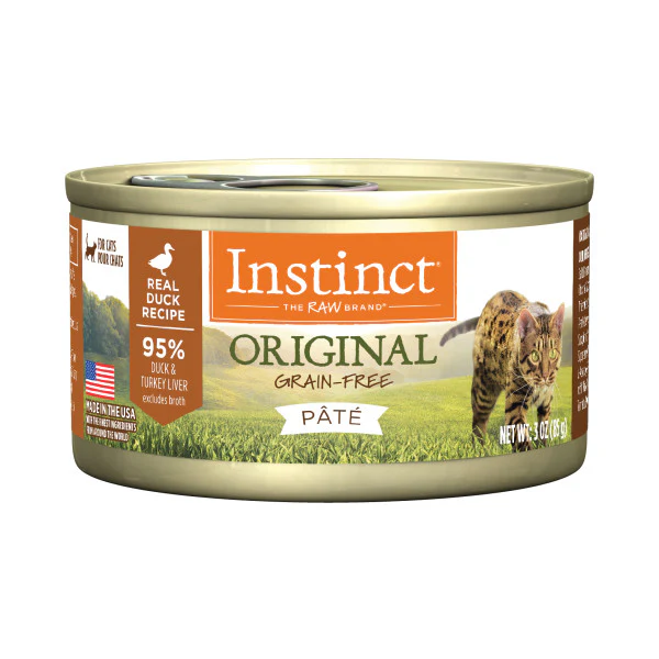 Instinct Original Grain-Free Pate Real Duck Recipe Canned Cat Food 3oz Can - Image 1
