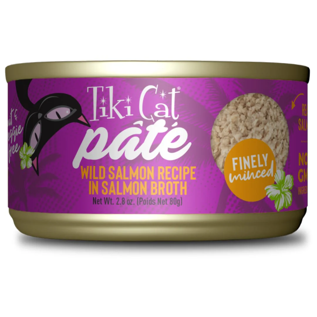 Tiki Cat Luau Pâté Wet Cat Food, Salmon, 2.8 oz. Can - Image 1