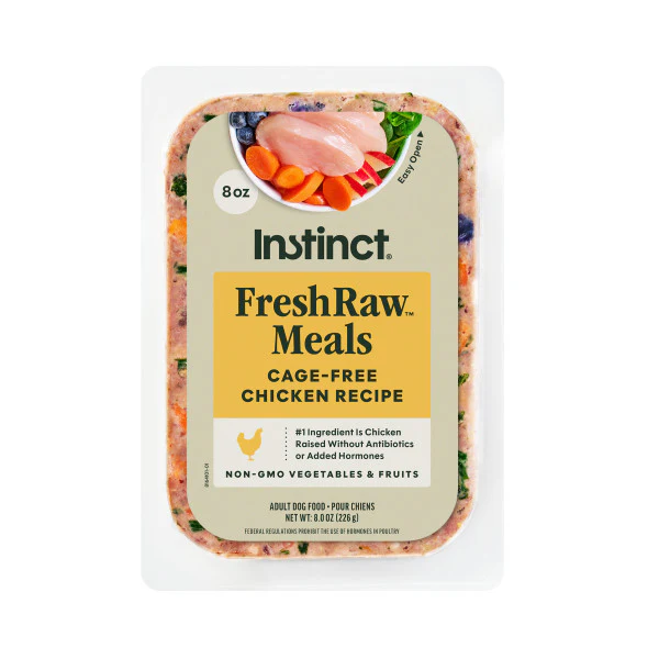 FreshRaw Meals Cage-Free Chicken Recipe Dog Food 8oz Clear Plastic Tray - Image 1