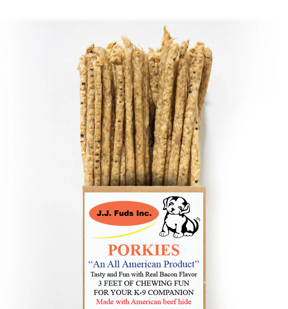JJ Fuds All Natural Porkies Jerky Joystick, 36in - Image 1