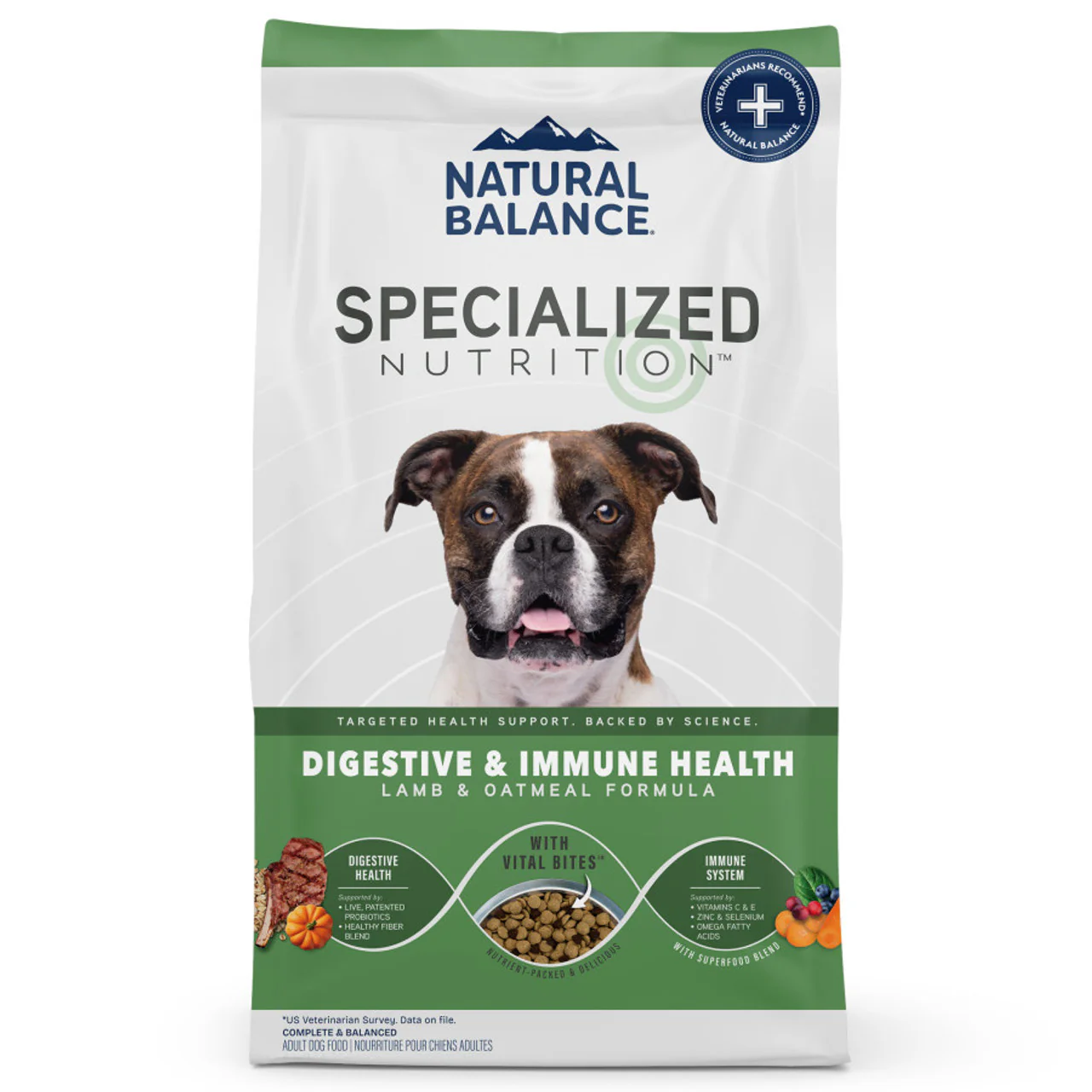 Natural Balance Digestive & Immune Health Lamb & Oatmeal Dry Dog Food 3.5lb - Image 1