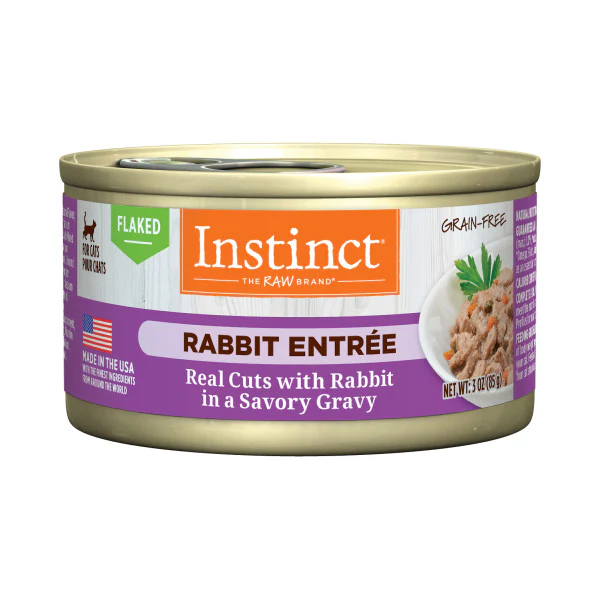 Instinct Flaked Rabbit Entrée Canned Cat Food 3oz Can - Image 1