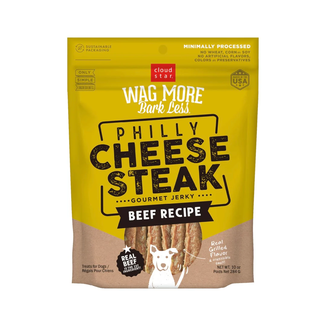 Cloud Star Wag More Bark Less Jerky: Philly Cheesesteak Beef - 10 oz - Image 1