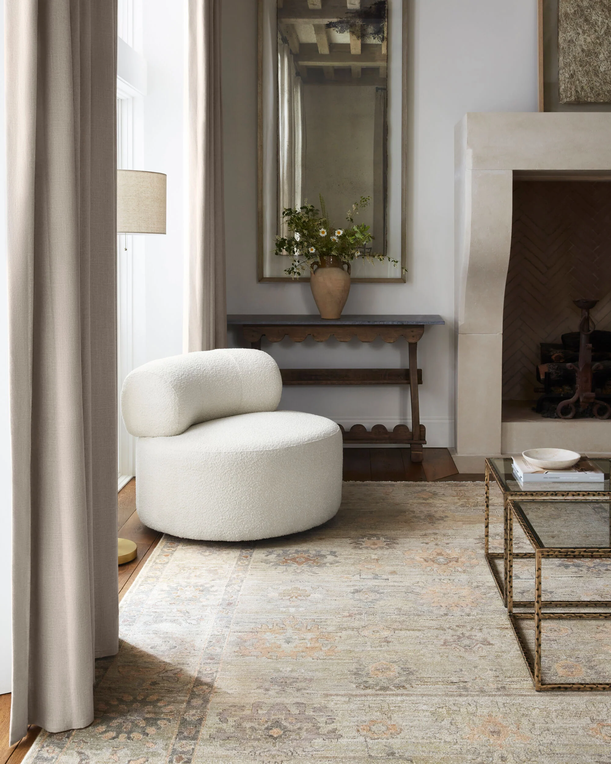 Mara Boucle Swivel Chair - Image 2