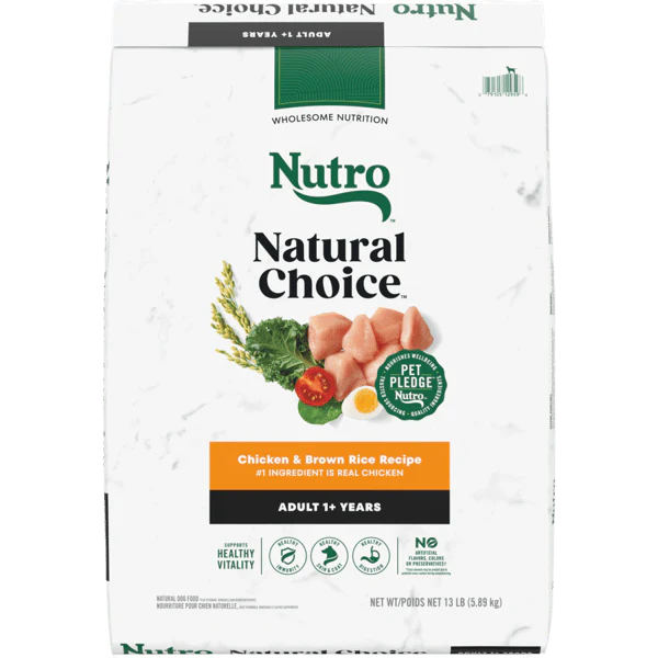 Nutro Natural Choice Dry Dog Food Adult Chicken & Brown Rice Recipe 13lb bag - Image 1